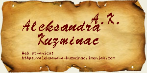 Aleksandra Kuzminac vizit kartica